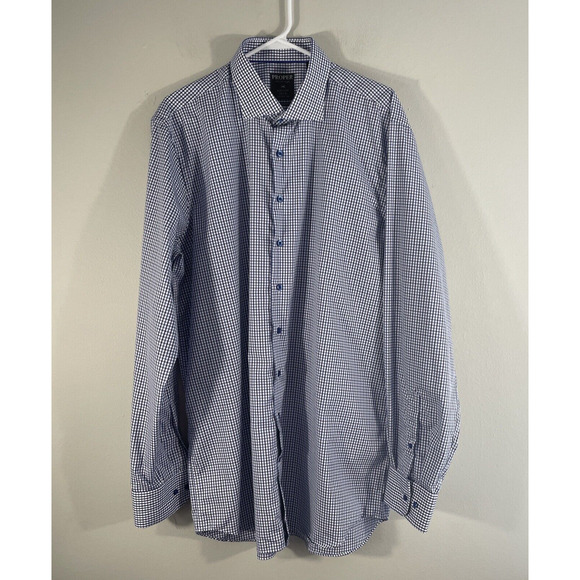 Proper Shirting Mens Contemporary Fit Shirt 2 Ply Plaid Long Sleeve 17.5 36-37 - Picture 1 of 10